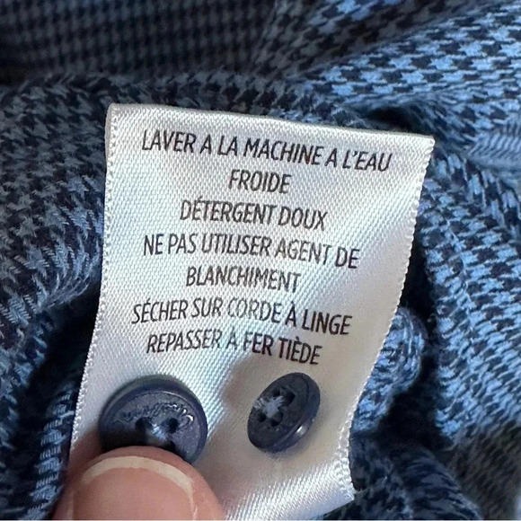 Robert Graham Size Medium Tailored Fit Flip‎ Cuff Long Sleeve Blue Plaid Classic - Picture 6 of 12